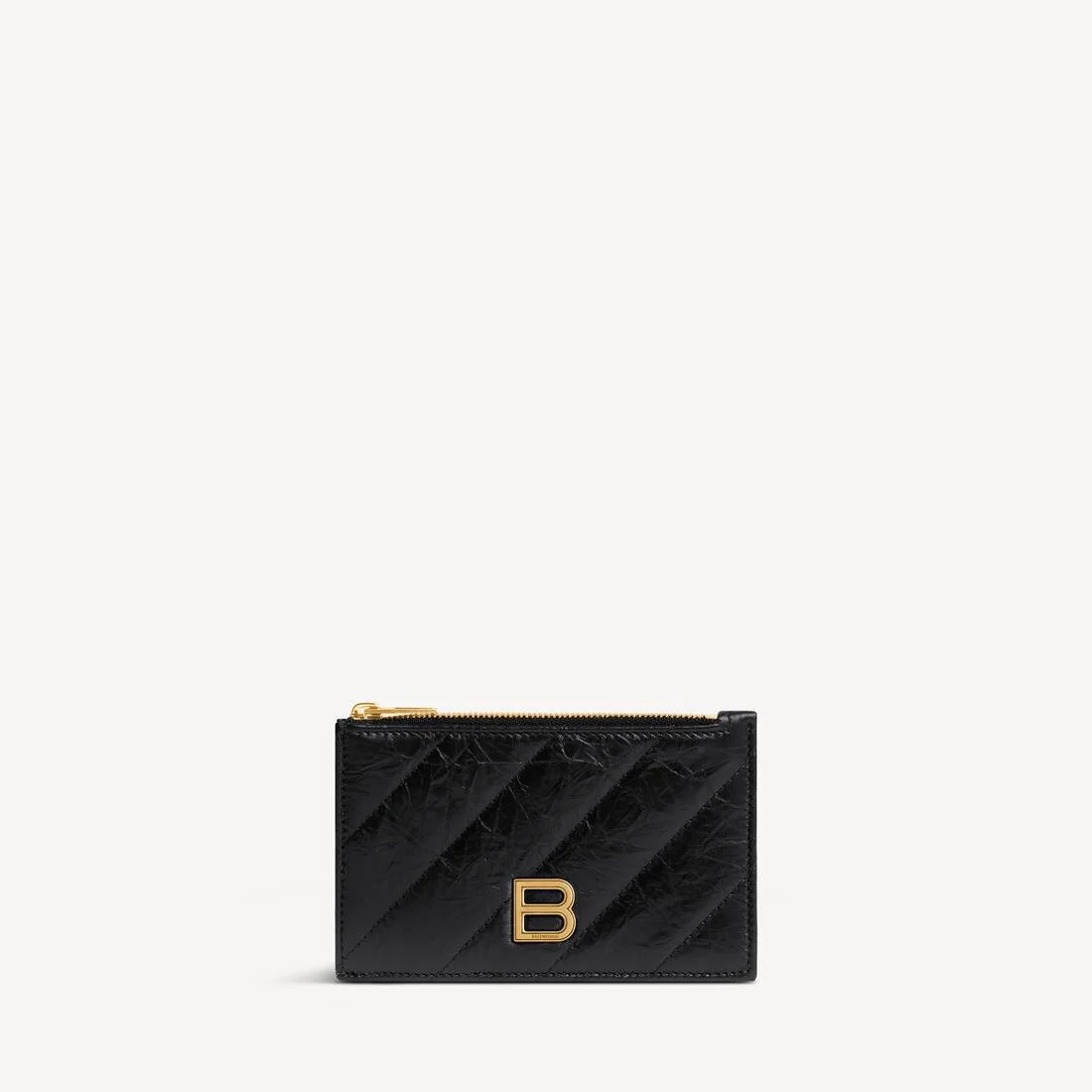 Women's Crush Long Coin And Card Holder Quilted in Black - 1