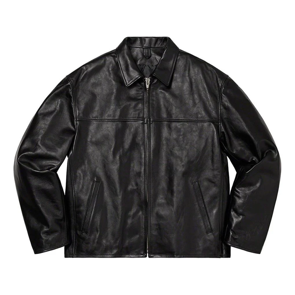 대 x Yohji Yamamoto 가죽 작업 재킷 '블랙 화이트 레드'SUP-FW20-105 - 1