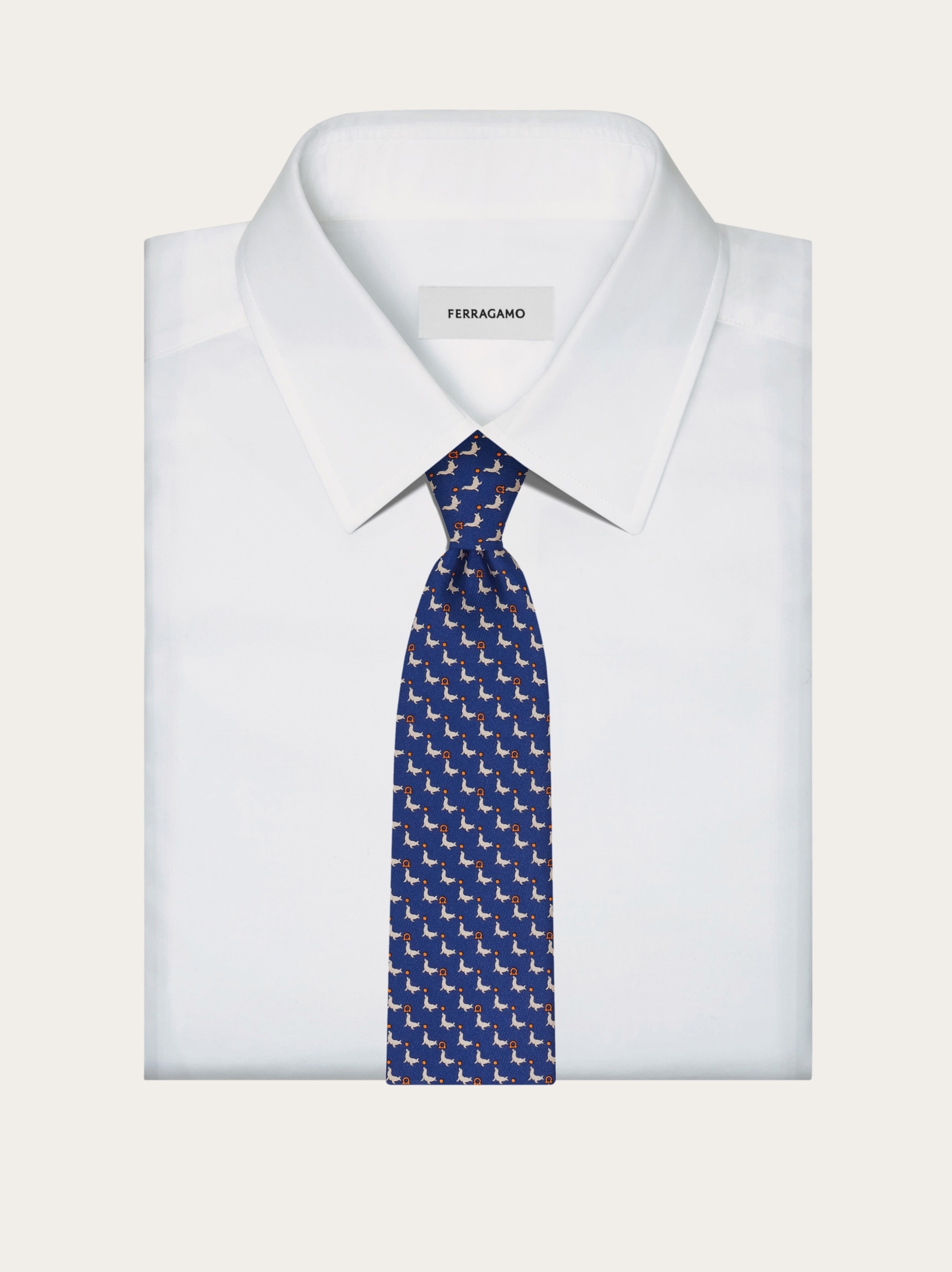 Seal print silk tie - 4