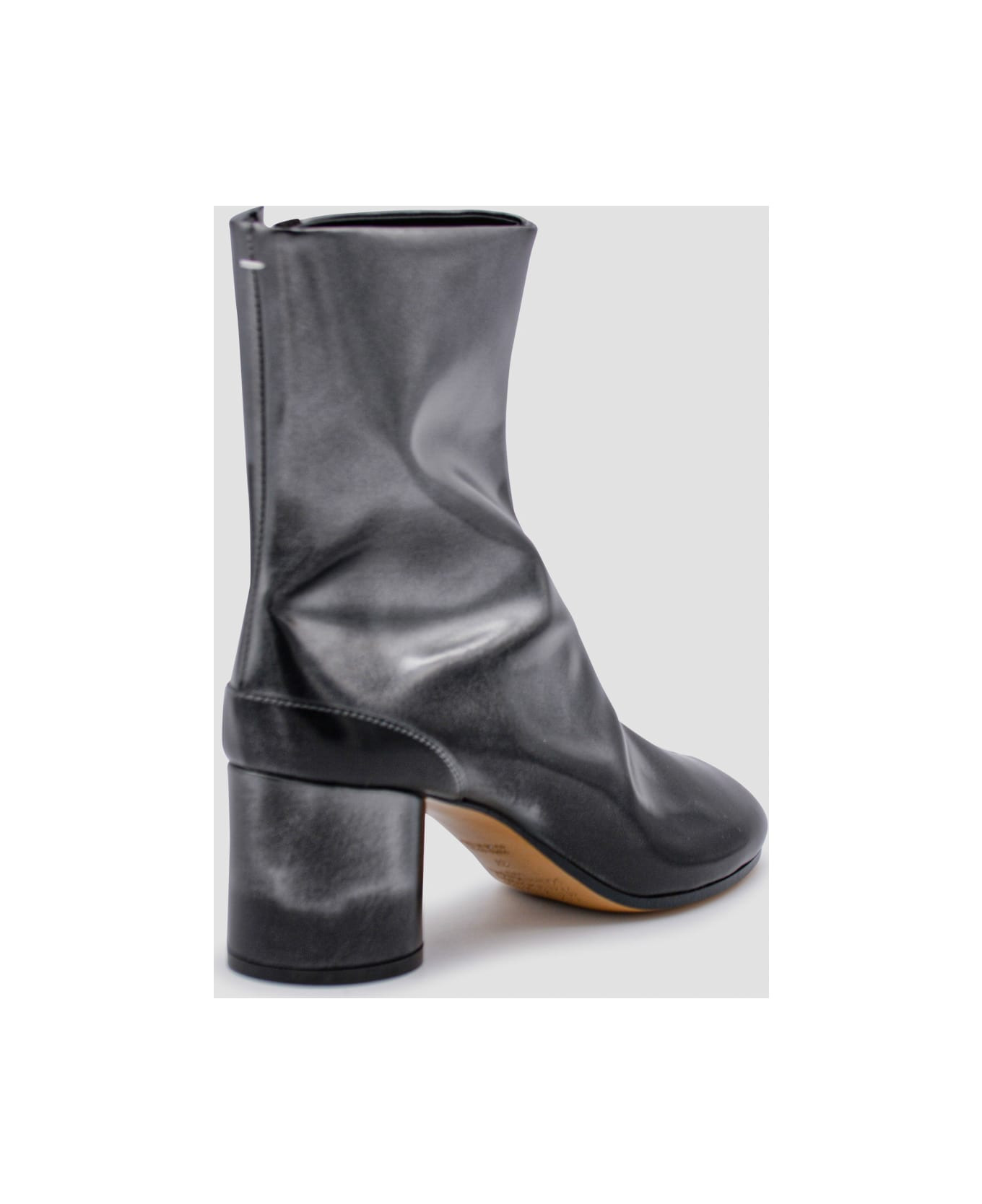 Silver/black Leather Boots - 3