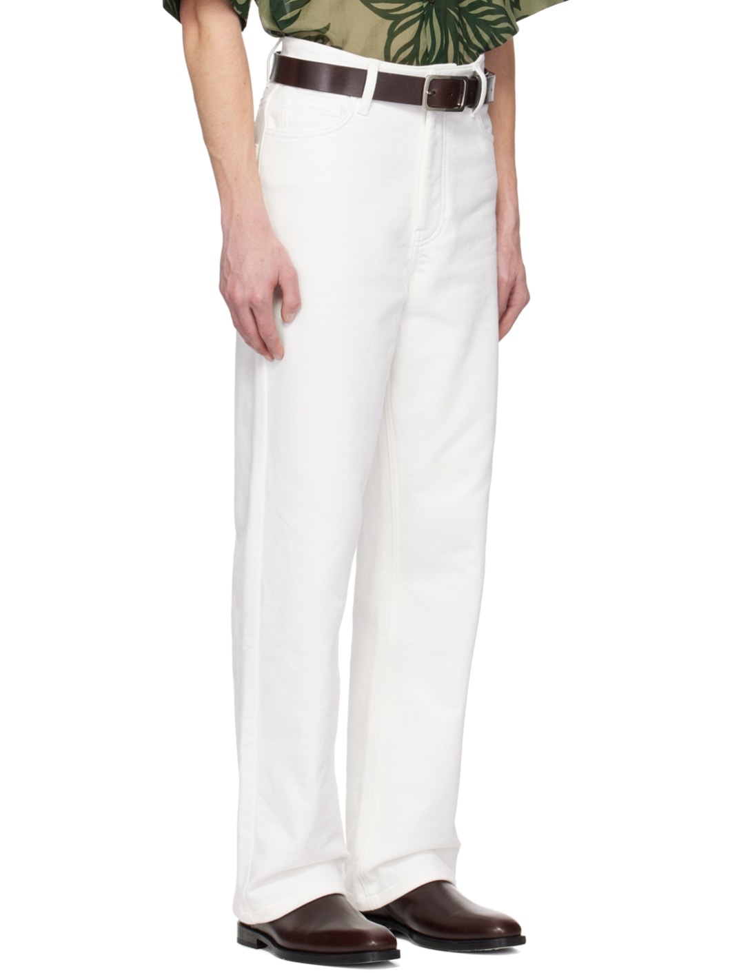 White Zip-Fly Jeans - 2