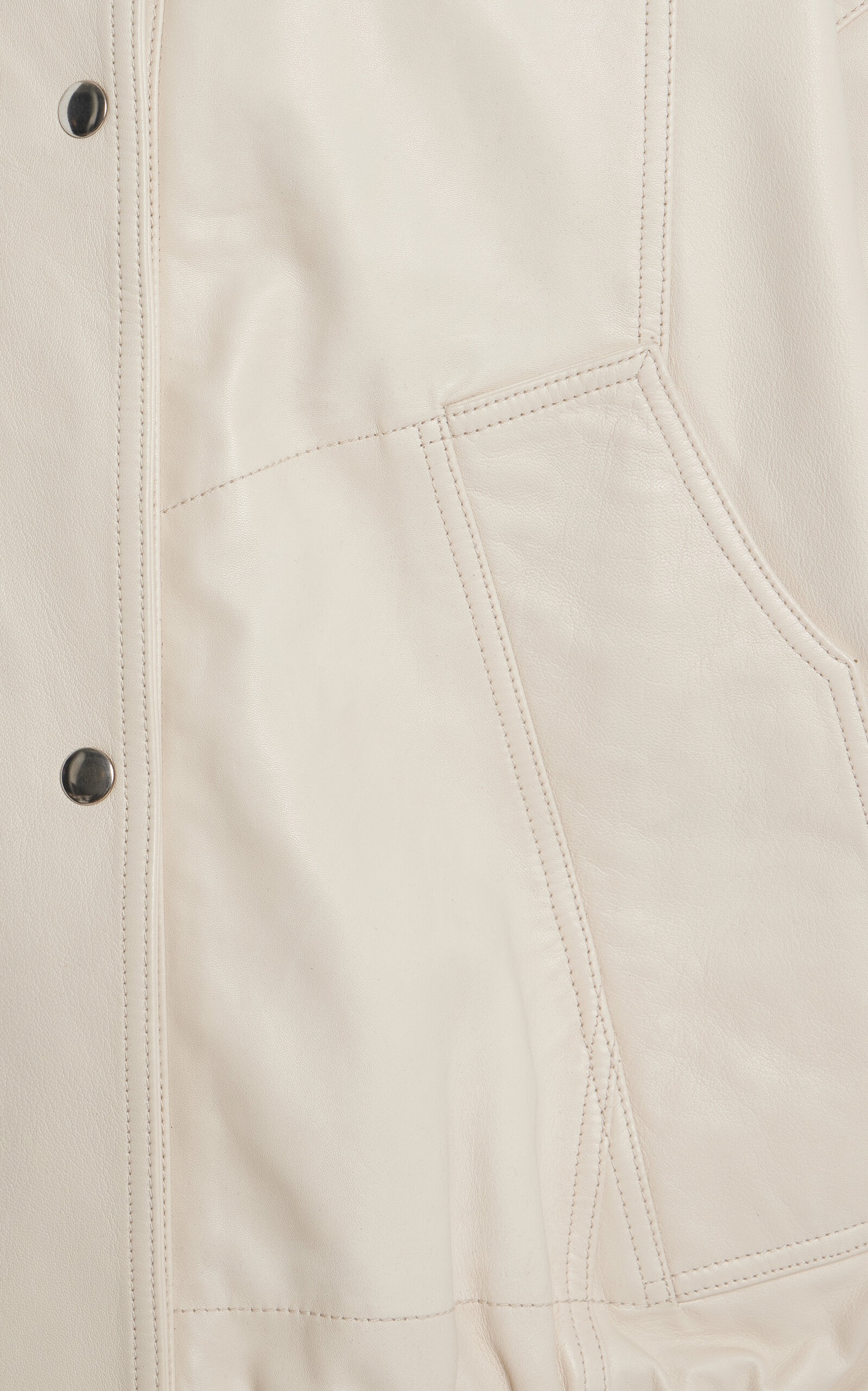 Leather Bomber Jacket ivory - 5
