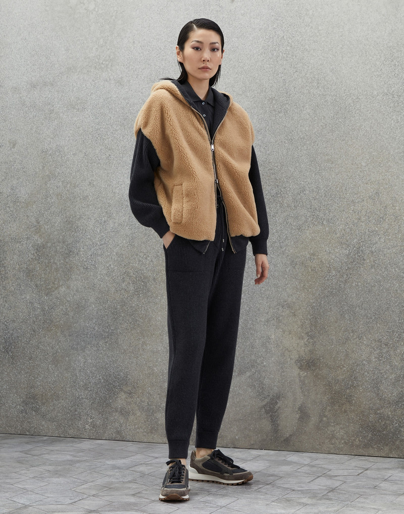 Cashmere English rib knit joggers 4