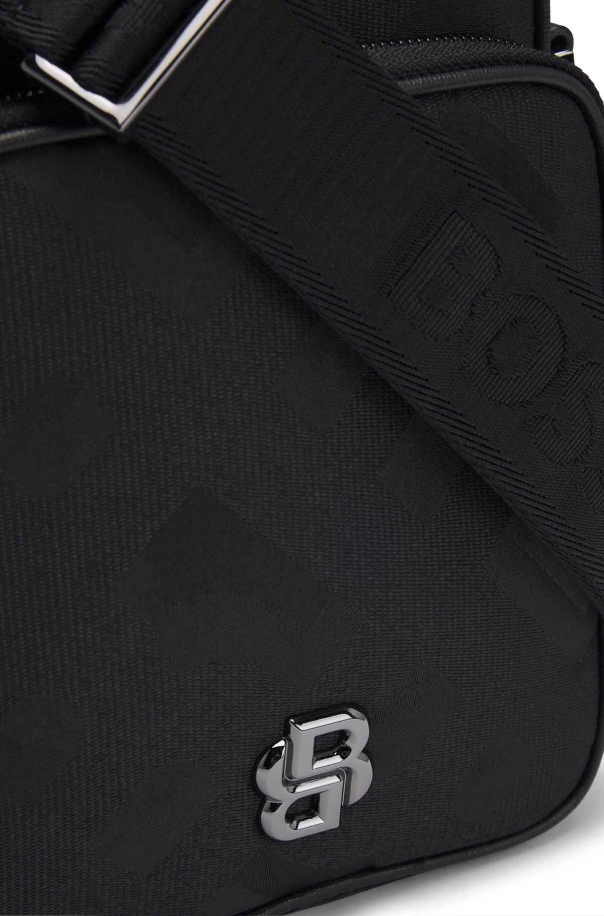 MONOGRAM-JACQUARD REPORTER BAG WITH DOUBLE B TRIM - 7