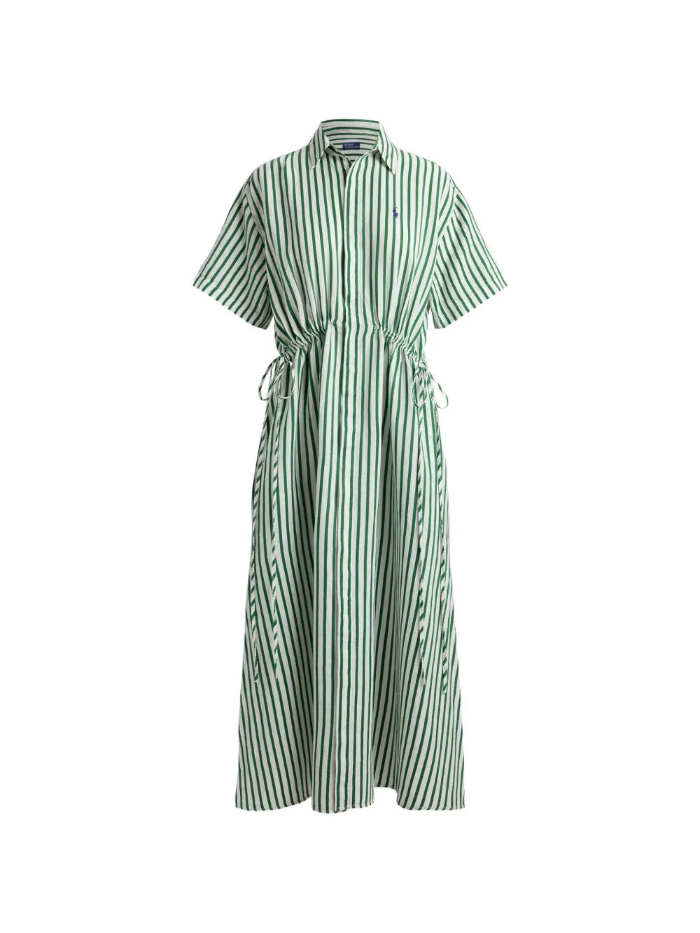 striped drawstring maxi dress - 1