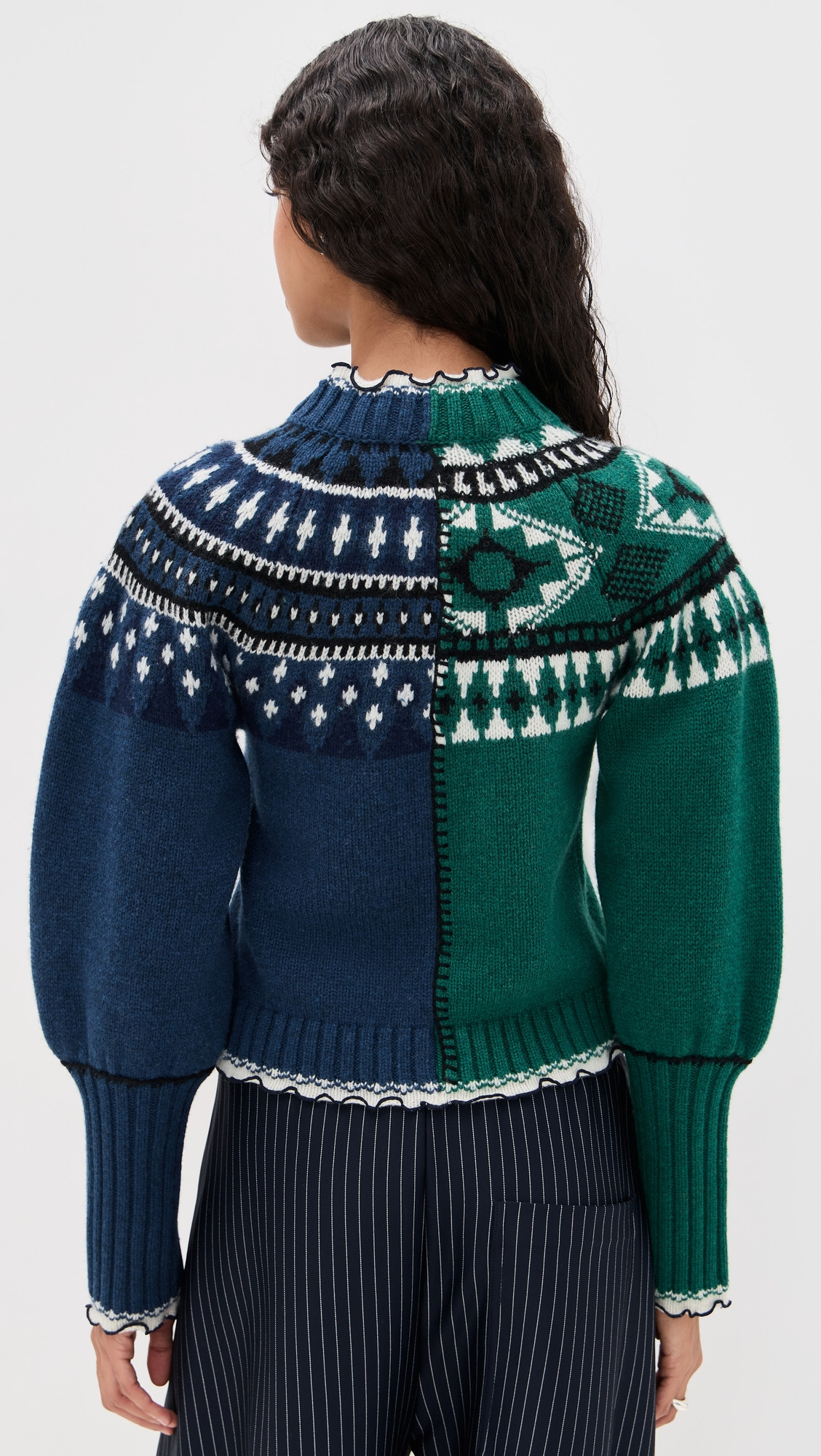 Linea Fair Isle Zip Front Cardigan - 2