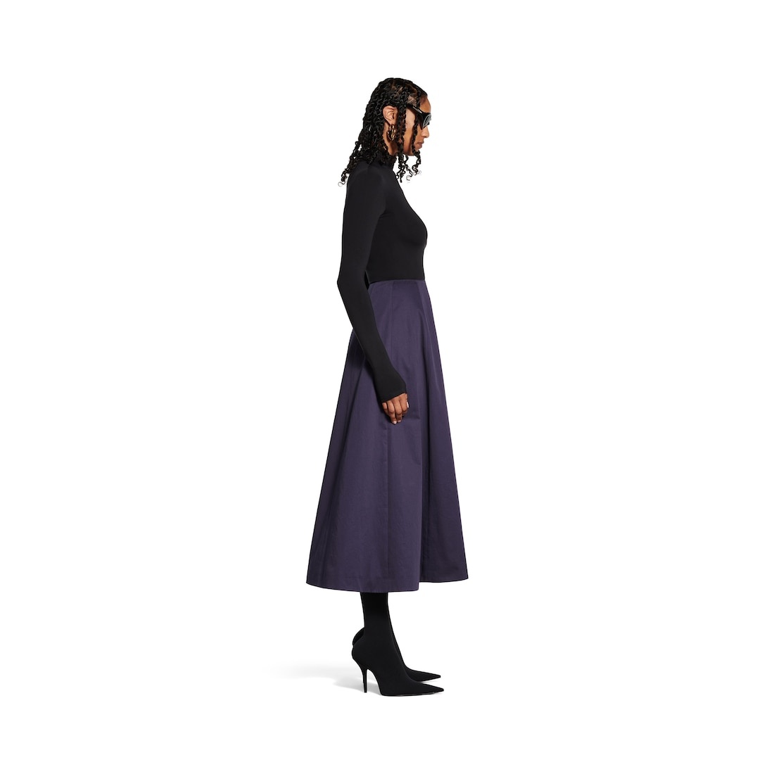 Women's Midi Skirt  in Dark Navy - 3