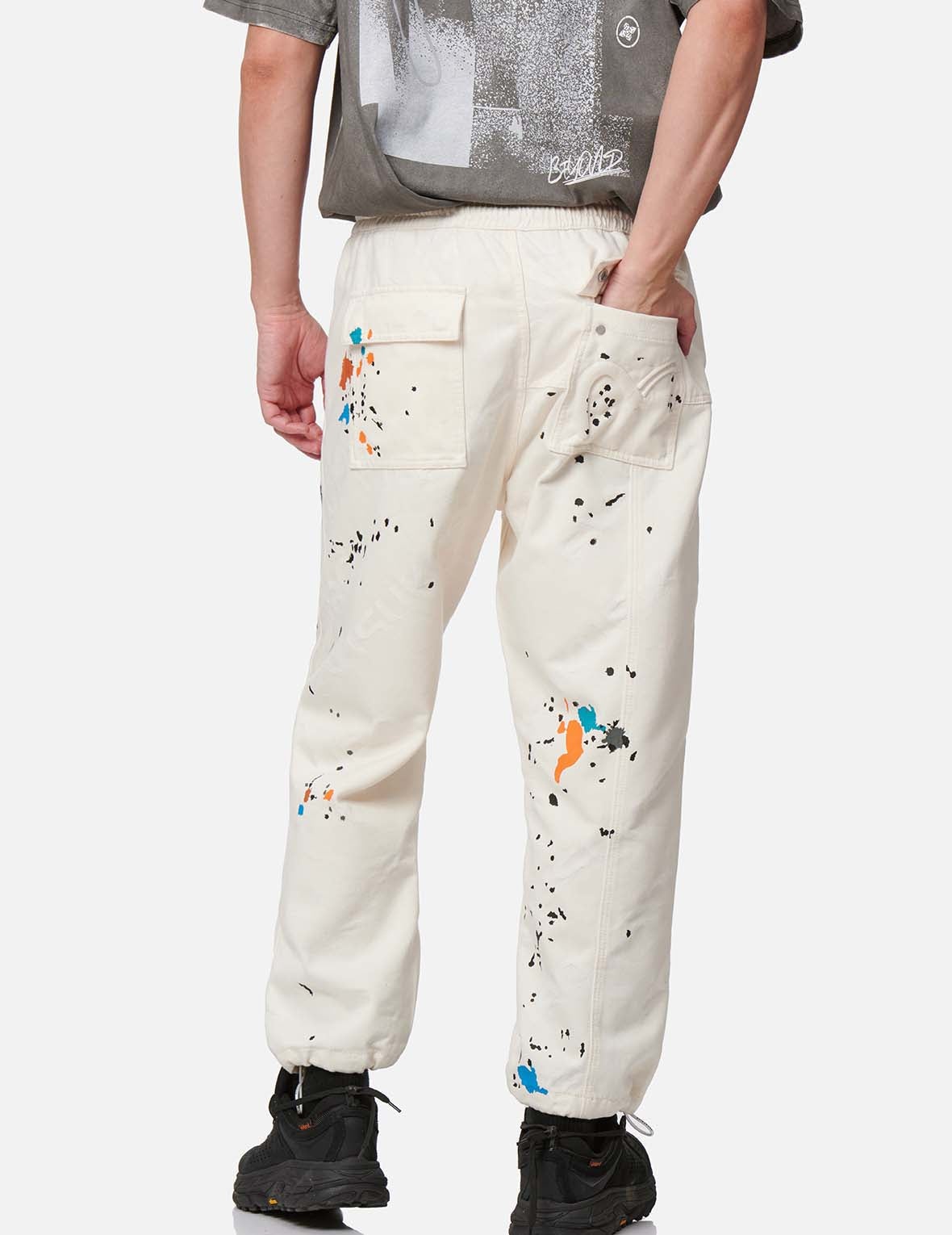Paint Splash Print Monogram Denim Pants - 8