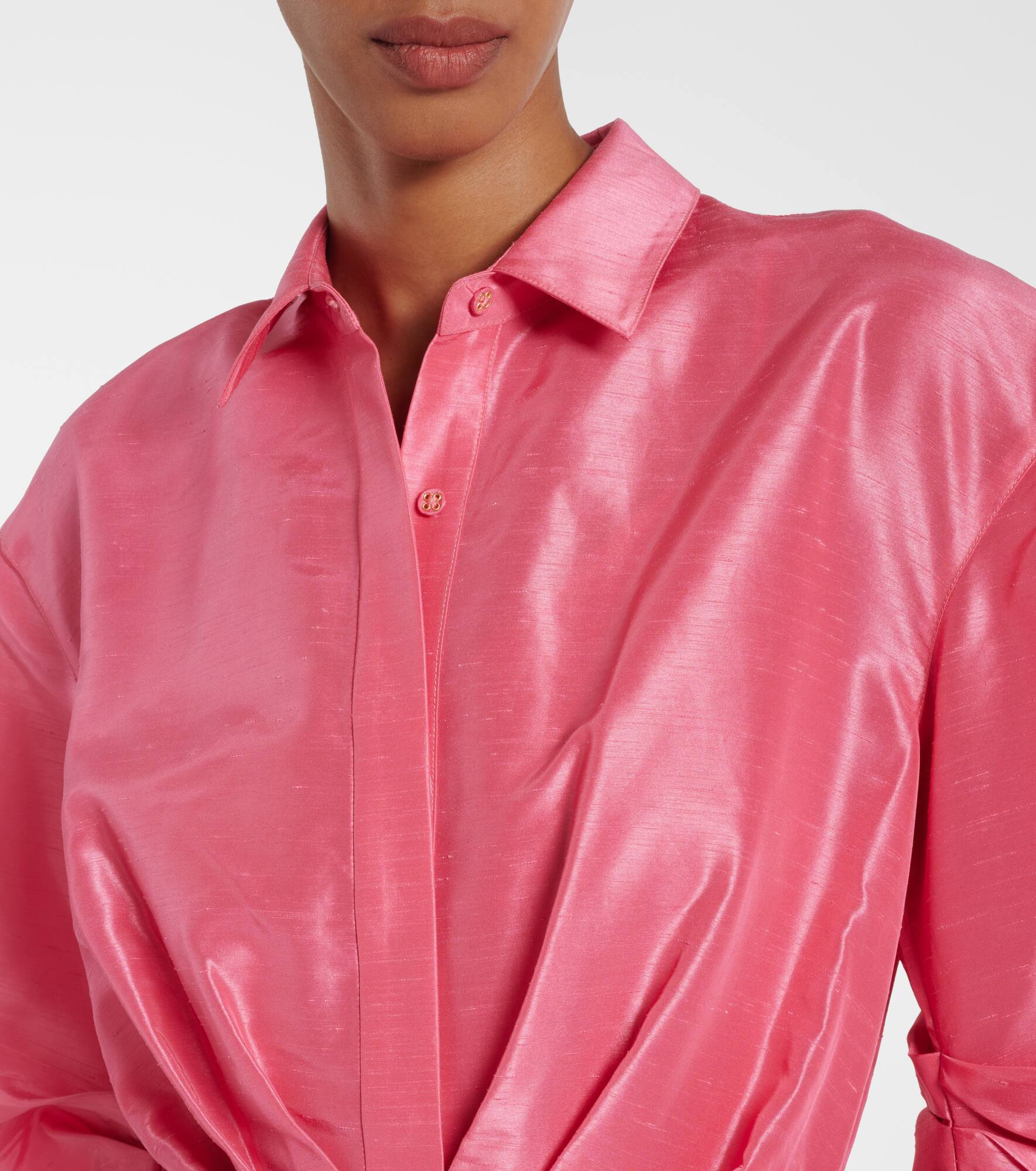 Maple belted gathered shirt dress - 4