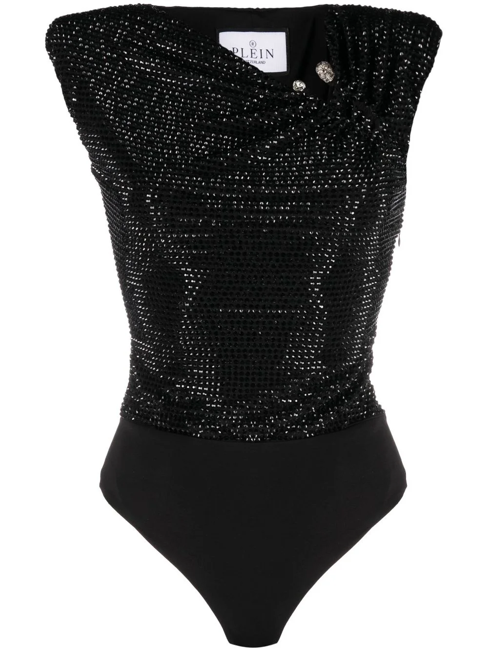 crystal-embellished bodysuit - 1