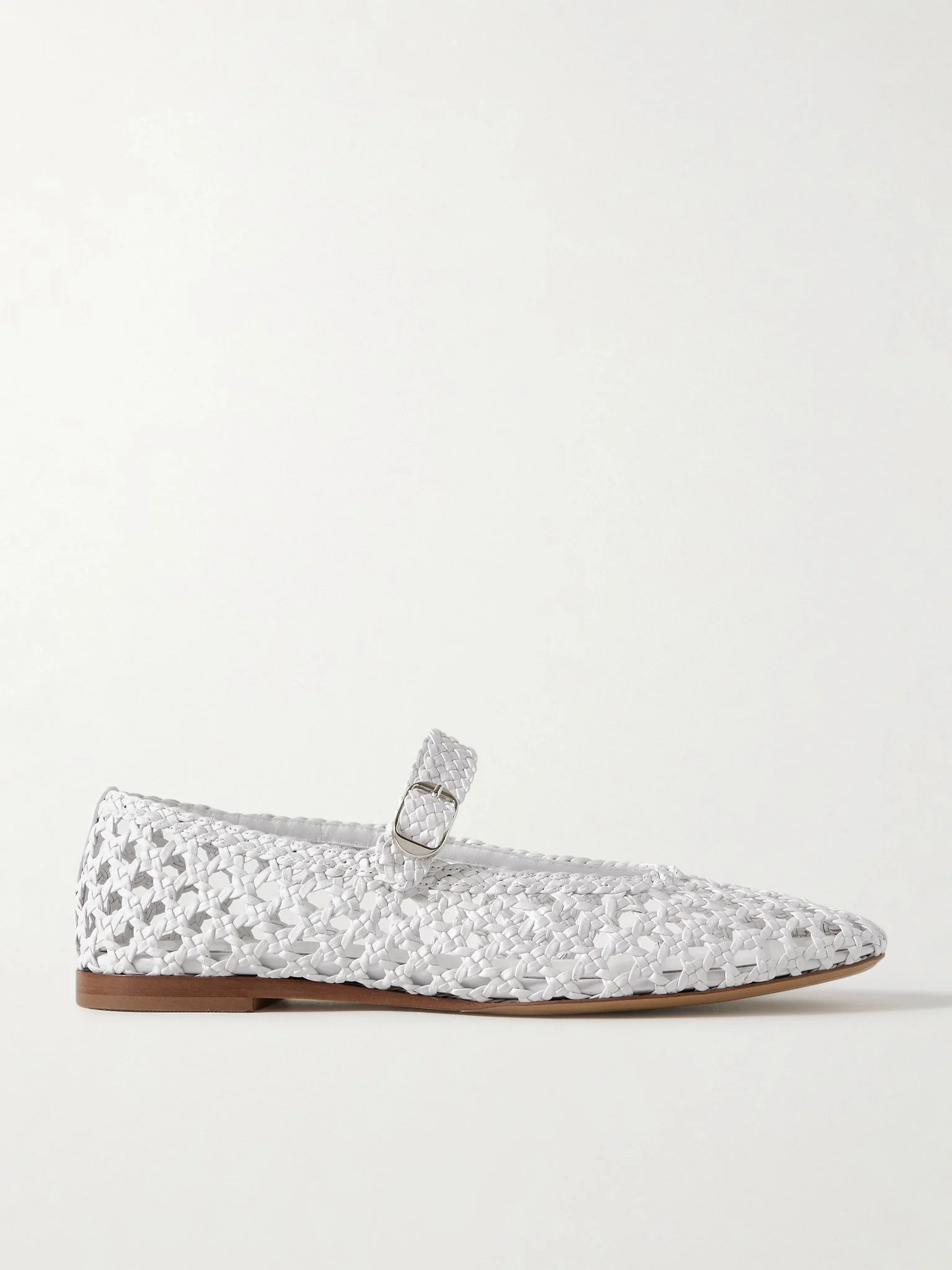Woven leather Mary Jane ballet flats White - 1