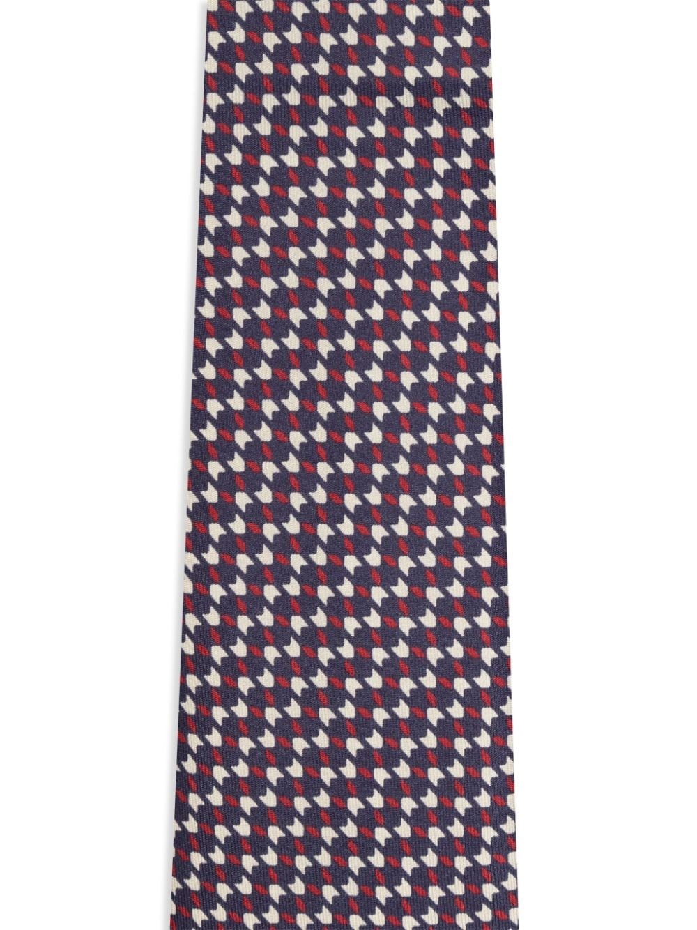 geometric-pattern silk tie - 2