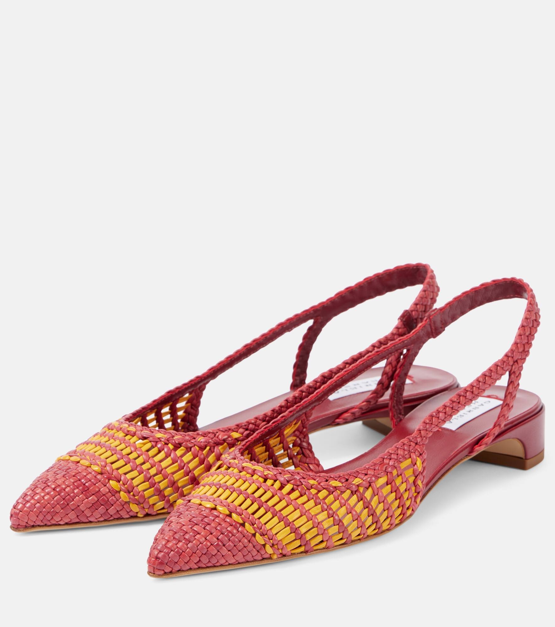 Perro leather slingback flats - 4