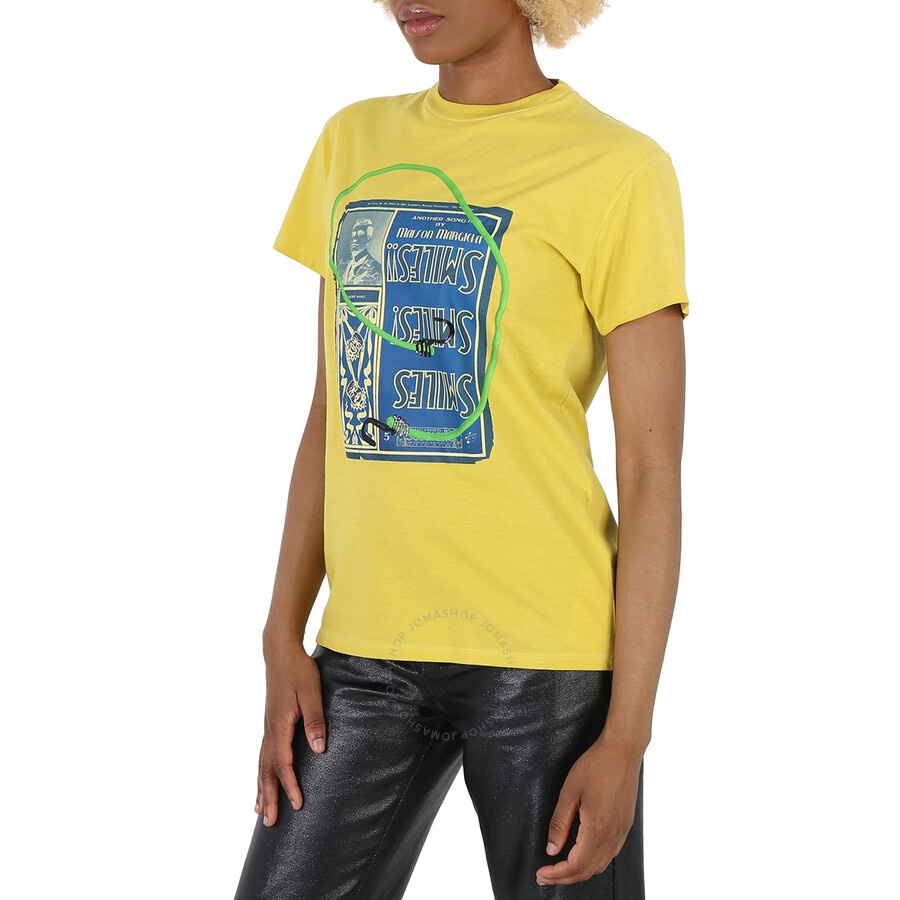 Maison Margiela Yellow Circus Smile Collage Print Cotton T-Shirt - 4
