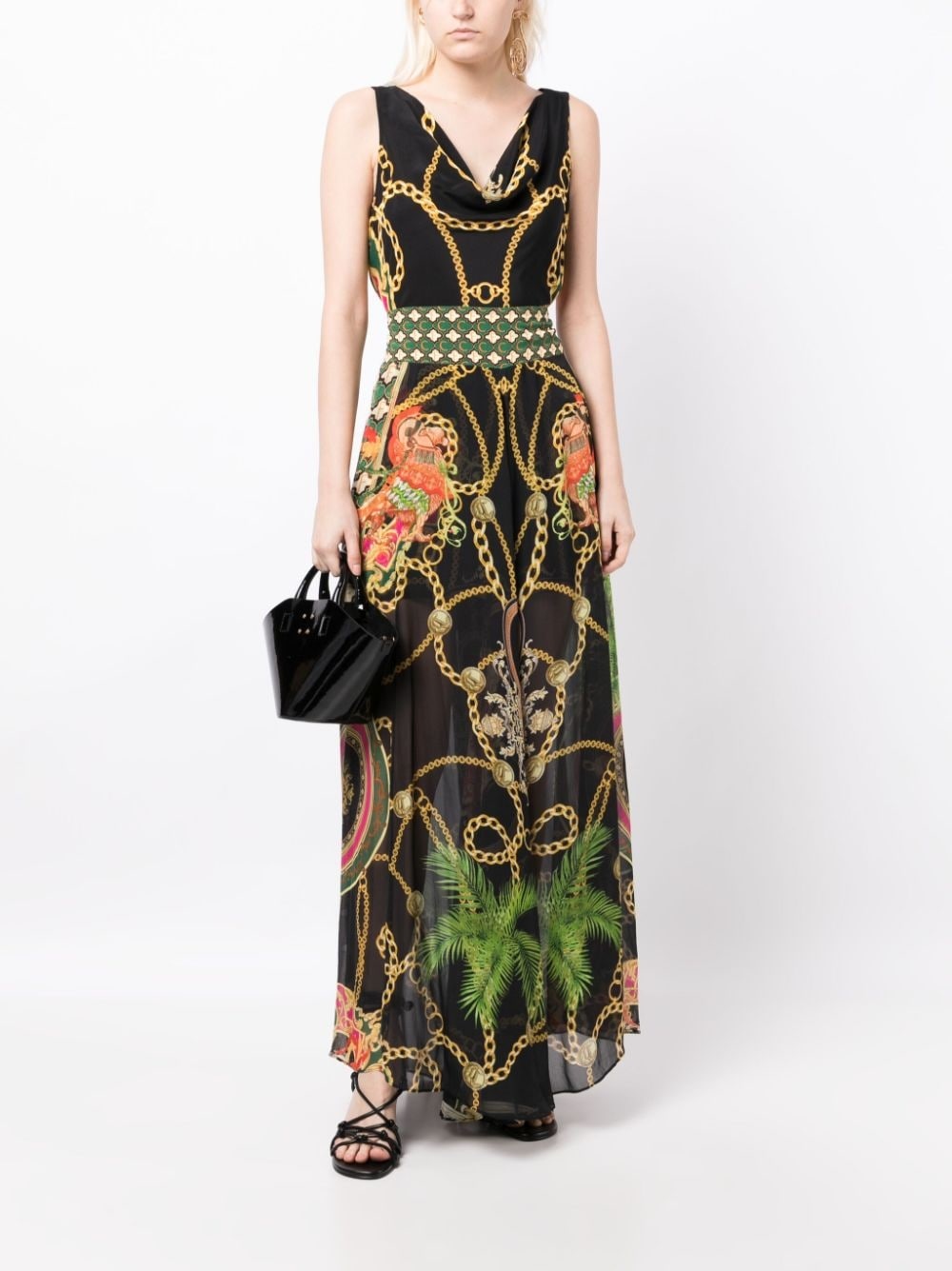 graphic-print sheer trousers - 2