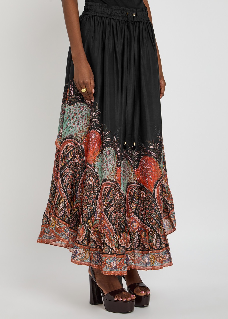 Zimmermann Rhiannon Ruffle Silk Midi Skirt - 2
