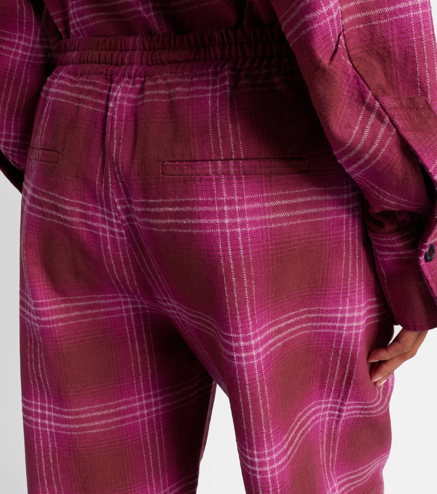 Checked cotton flannel sweatpants - 6