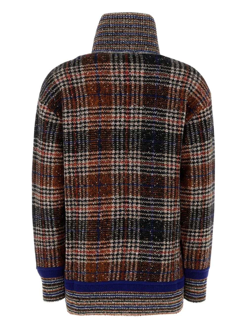 plaid high-neck sweater - 2