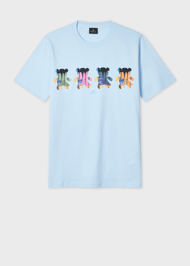 Sky Blue 'Teddy Bear' Print T-Shirt 1