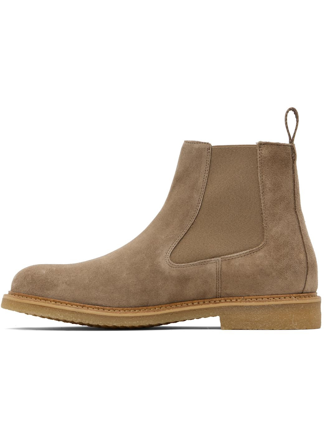 Beige Elasticated Panels Chelsea Boots - 3