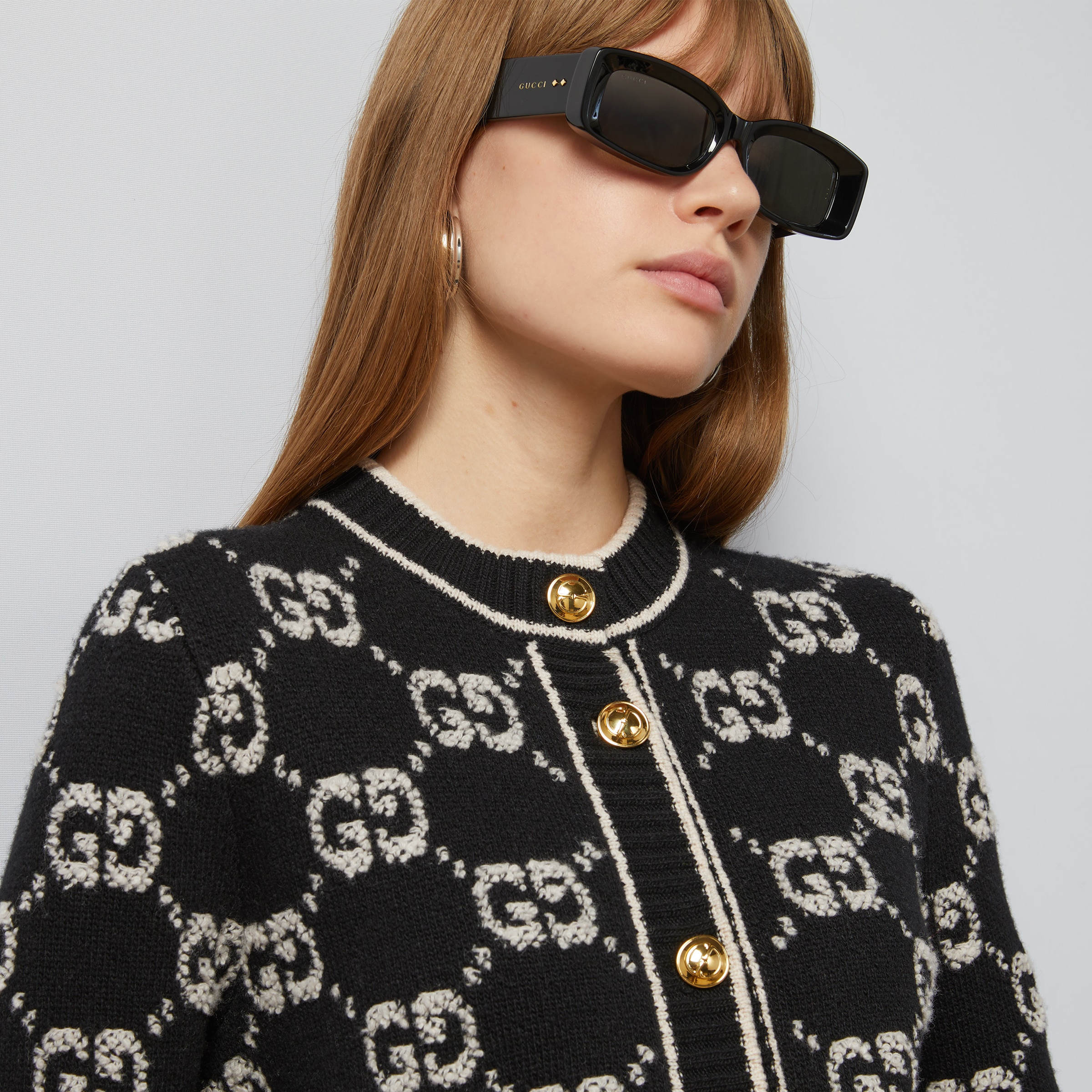 GG wool bouclé jacquard cardigan - 3