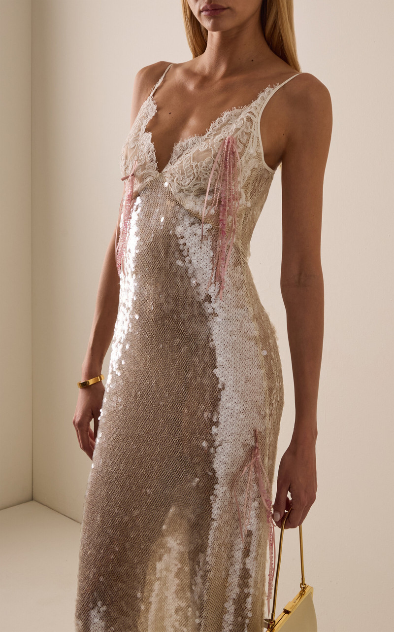 Exclusive Paillette Maxi Dress silver 5