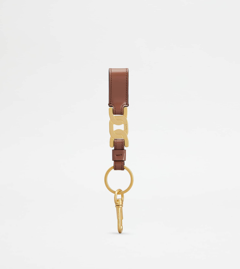 KATE KEY HOLDER IN LEATHER - BROWN 1
