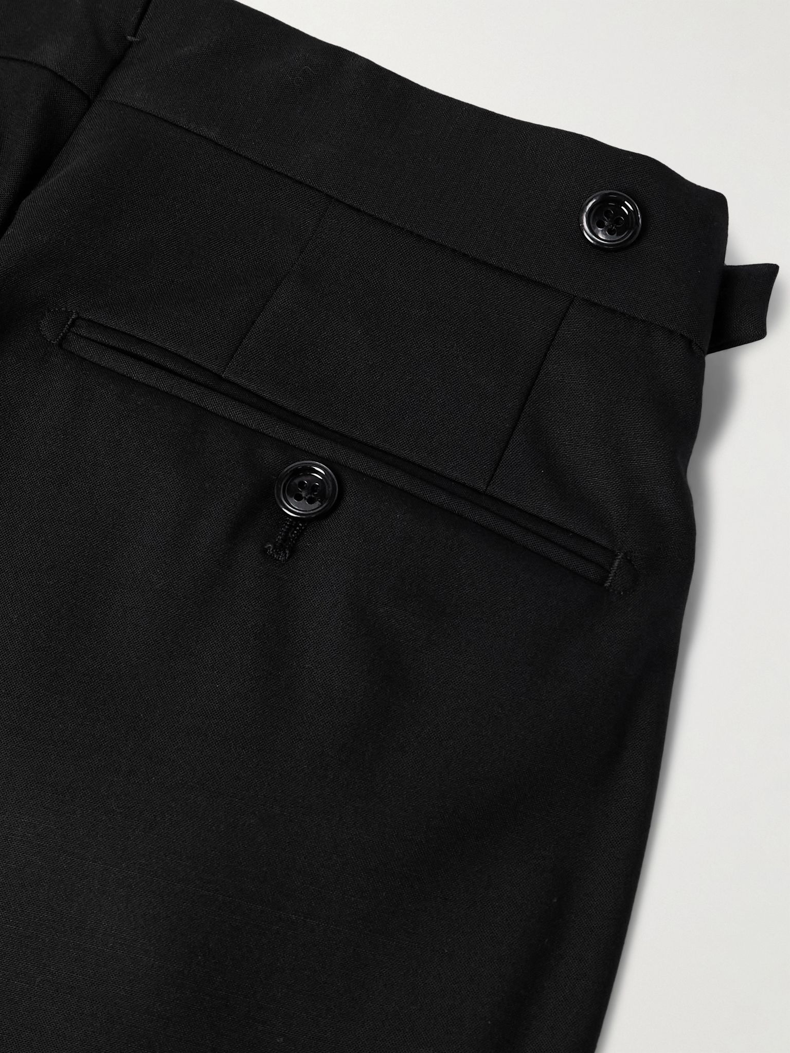Slim-Fit Silk and Wool-Blend Trousers Black - 5