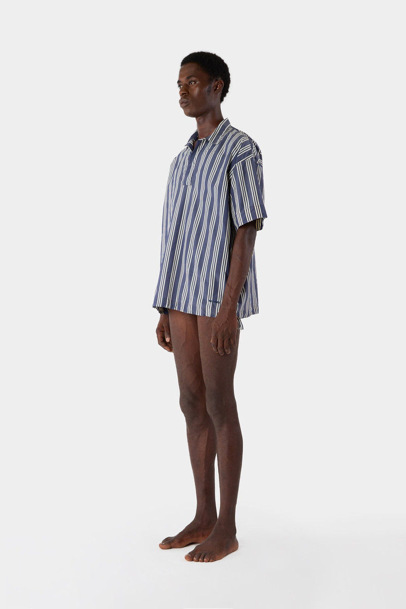 POLO SHIRT / white and blue stripes 1