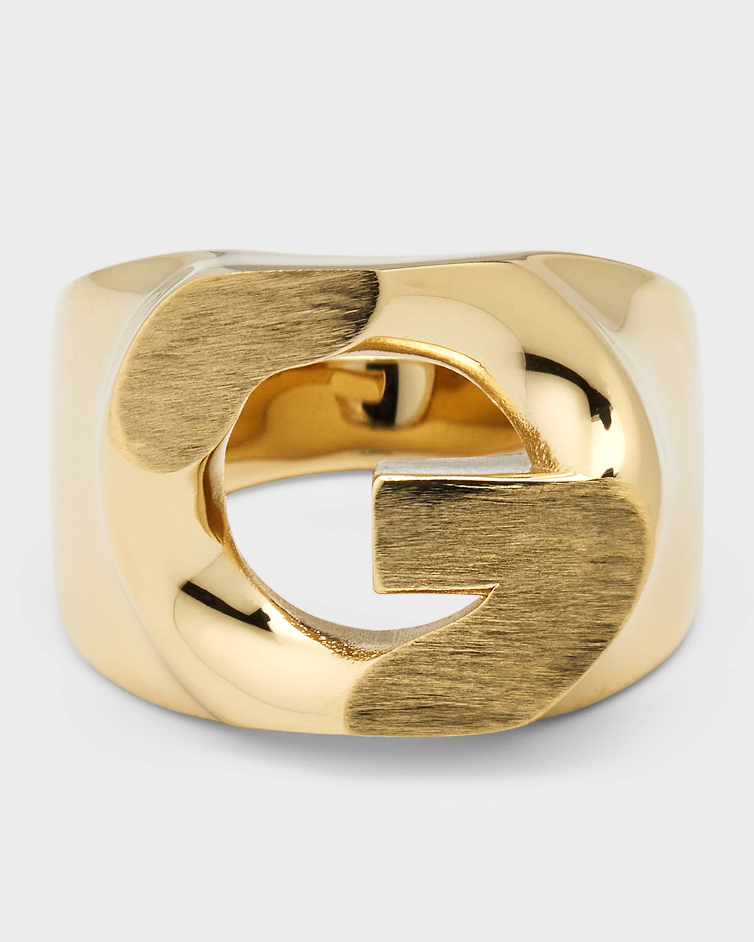 G Chain Signet Ring, Golden - 1