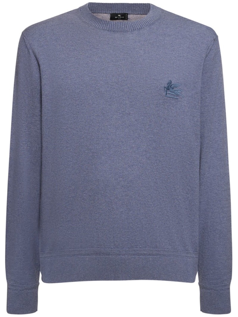 Logo cotton & cashmere crewneck sweater - 1