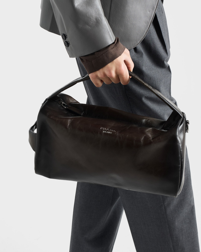 Antiqued leather shoulder bag 9