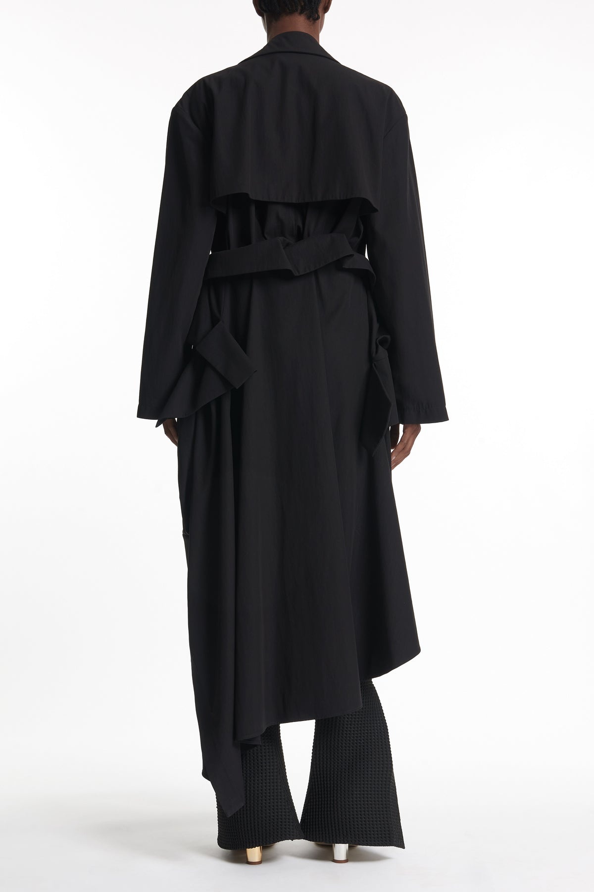 TRENCH COAT WITH SHIRT SLEEVE BELT BLACK - 8