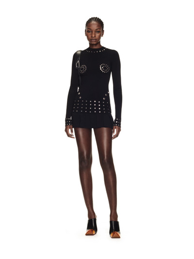 Off-White Eyelets Pleated Mini Dress outlook