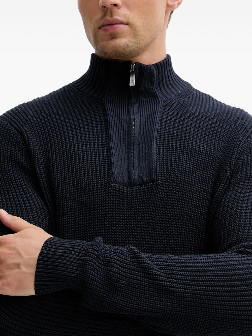 half-zip ribbed sweater - 5