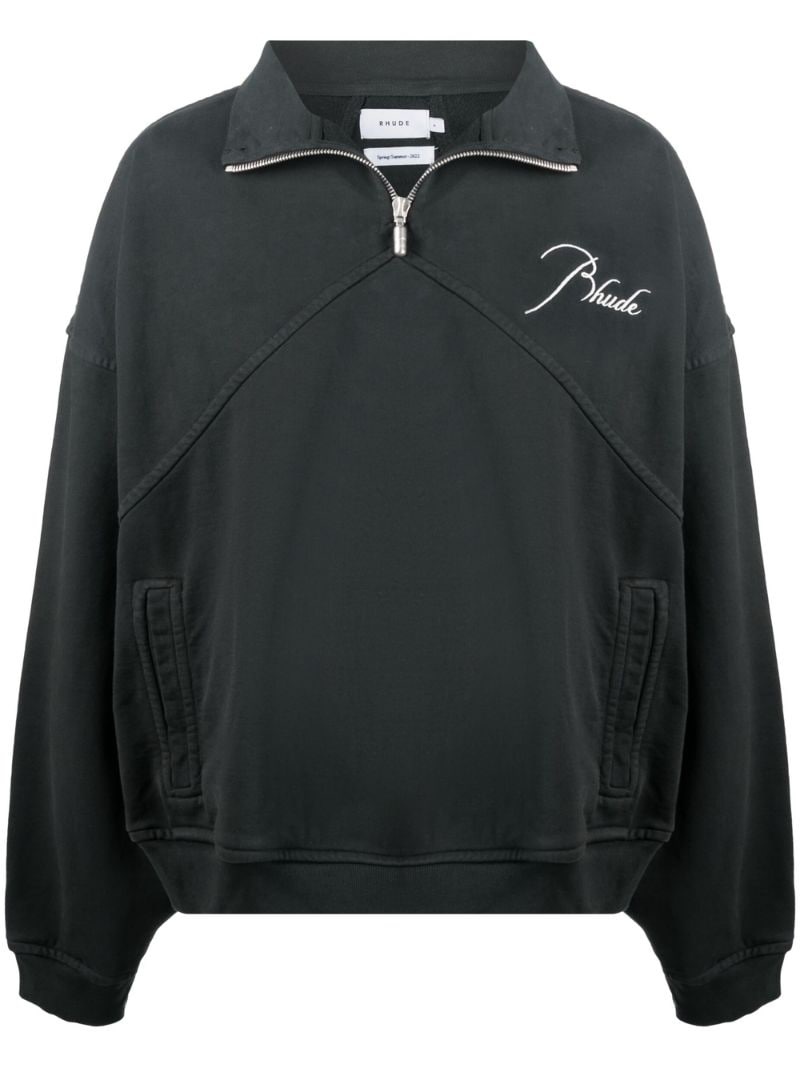 Rhude logo-embroidered half-zip sweatshirt | REVERSIBLE
