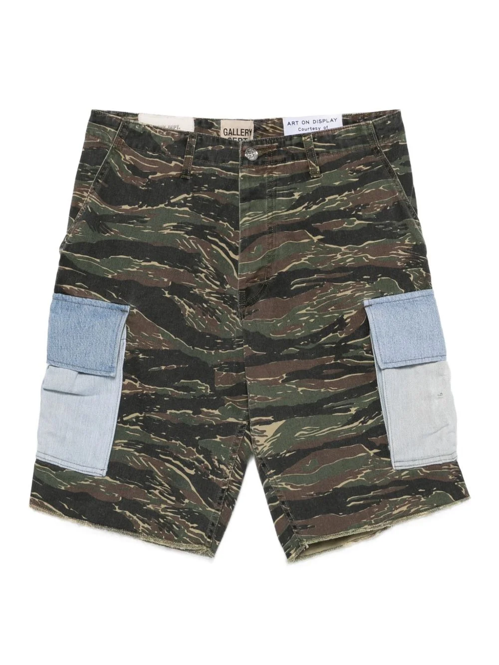 denim-pocket cargo shorts - 1