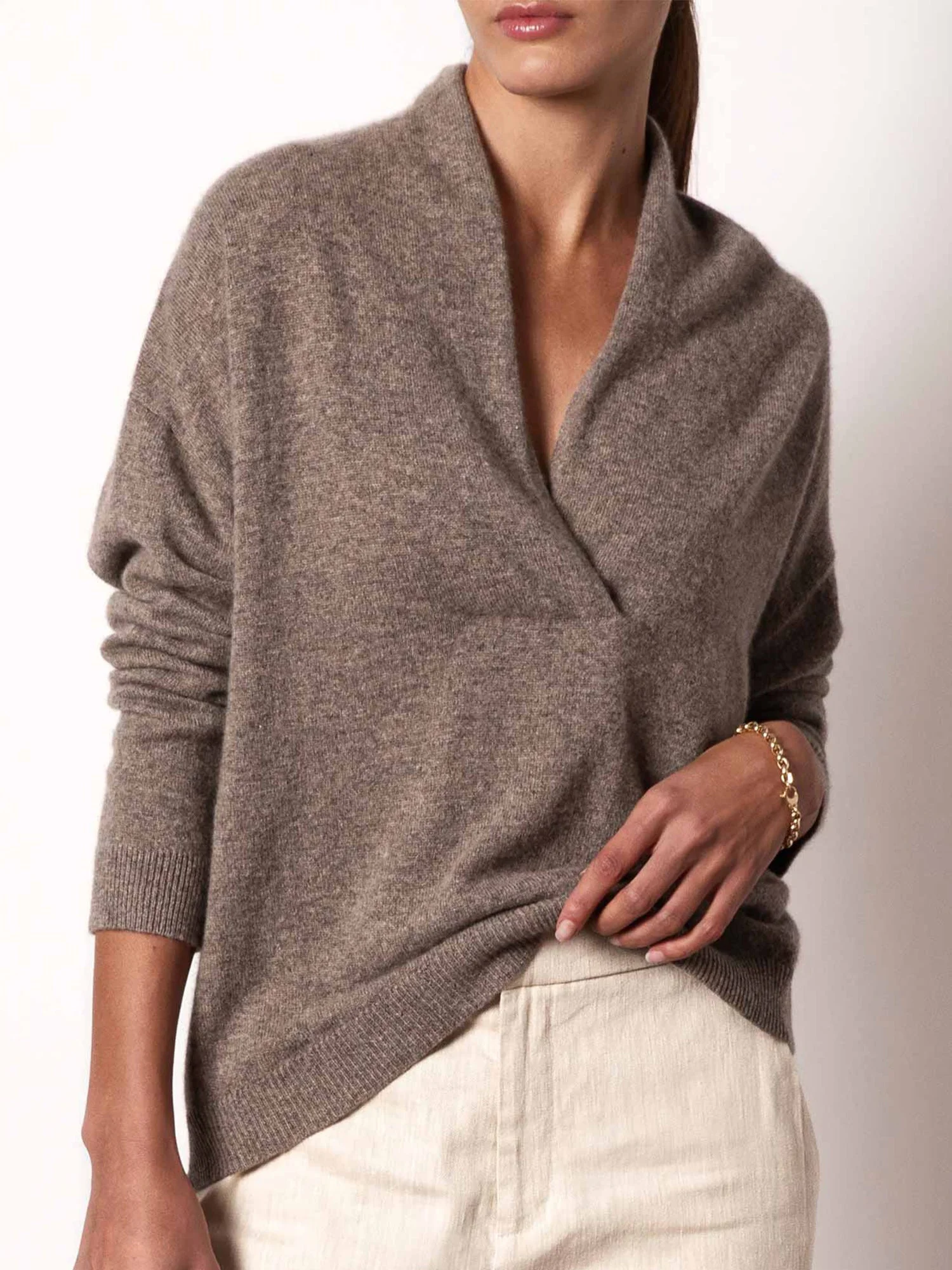 The Siena Wrap Neck Pullover - 1