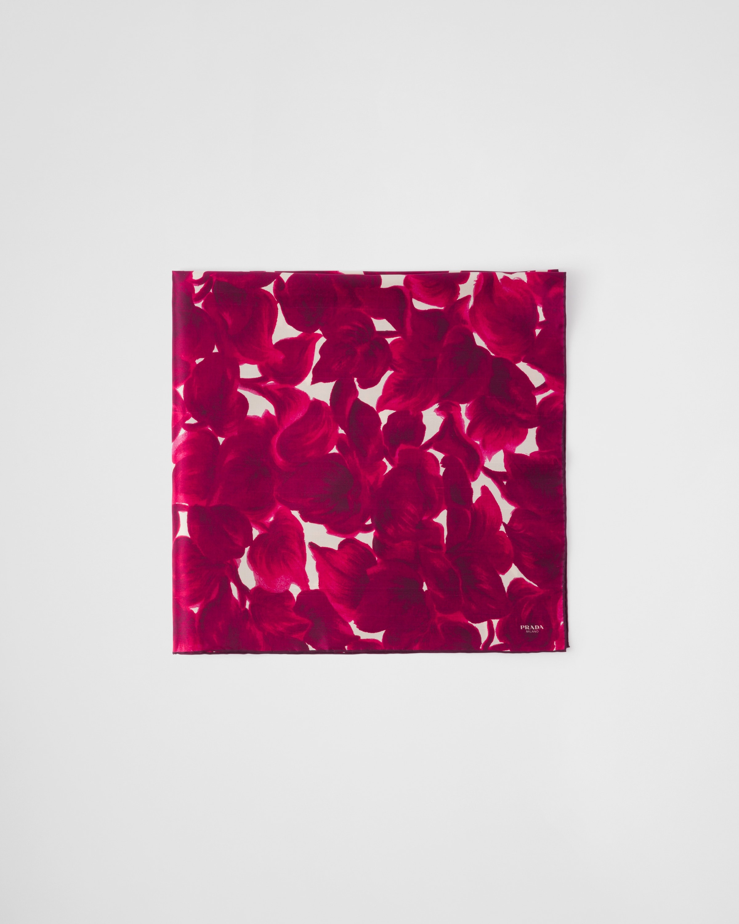 Printed silk shantung scarf - 1