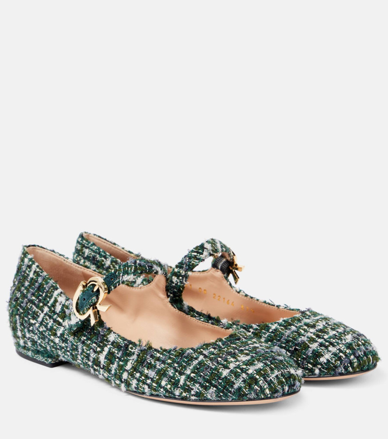 Mary Ribbon bouclé Mary Jane flats - 1