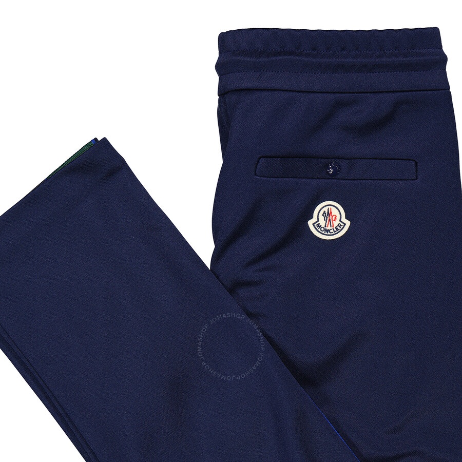 Moncler Men's Navy Striped Drawstring Sweatpants - 7