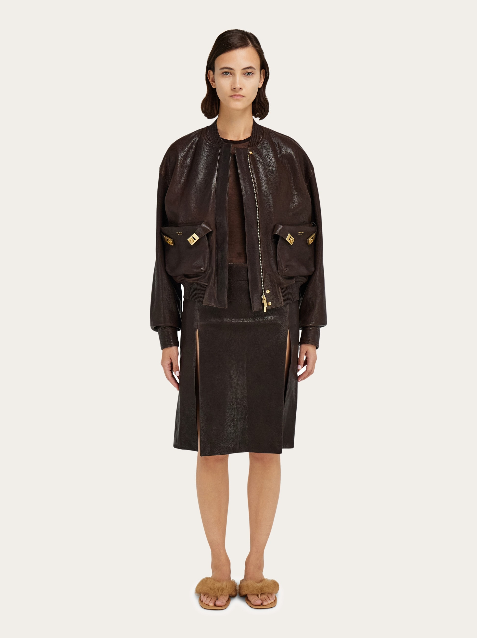 Leather bomber jacket - 6