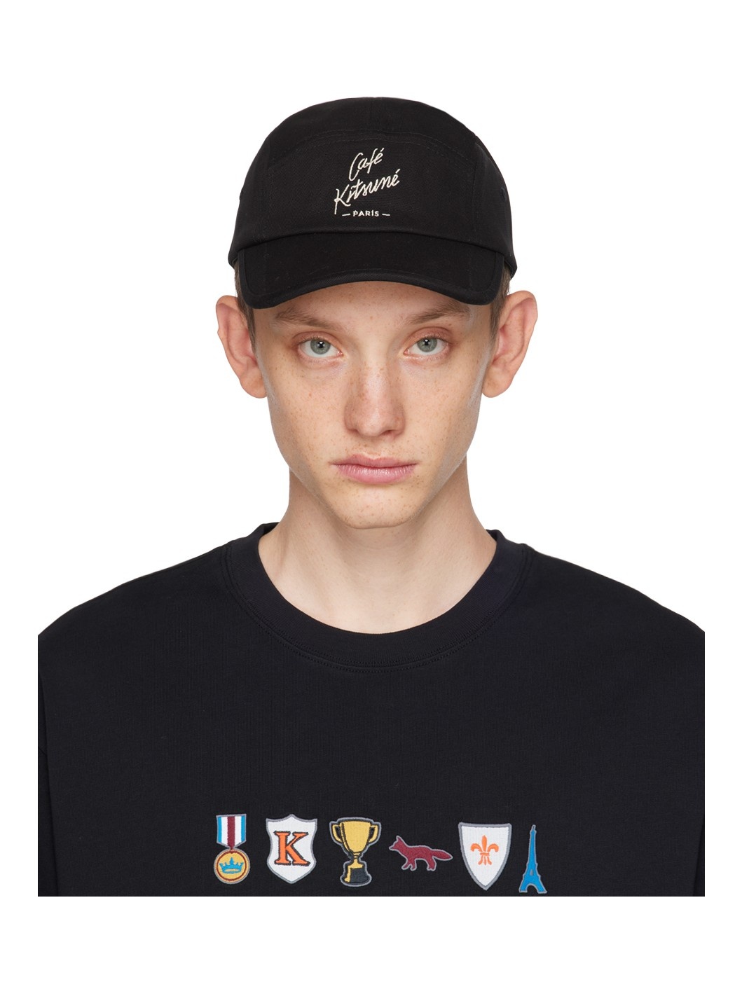 Maison Kitsuné Black 'Café Kitsuné' Cap | REVERSIBLE