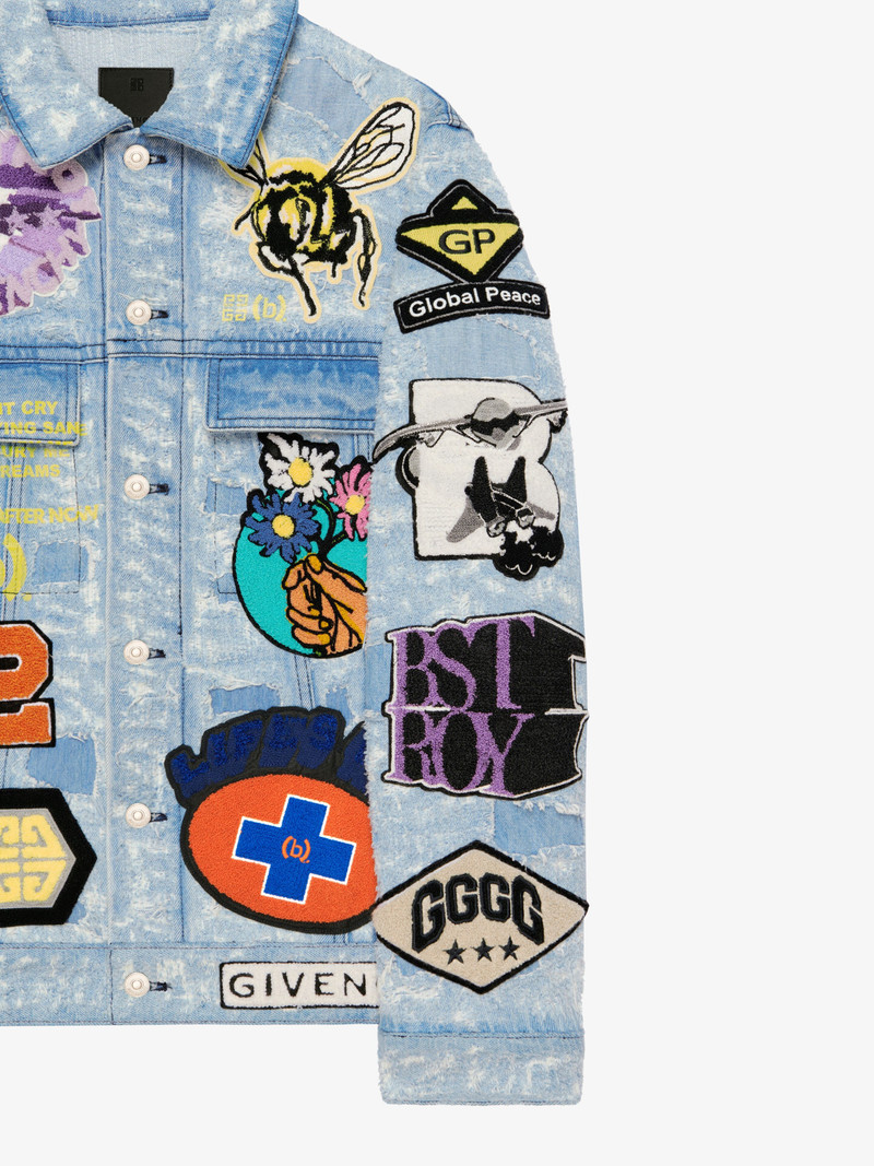 JACKET IN DESTROYED DENIM WITH PATCHES 7