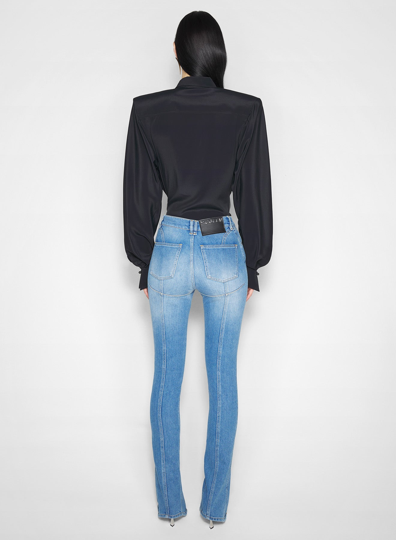 pierced blue denim skinny jeans - 2