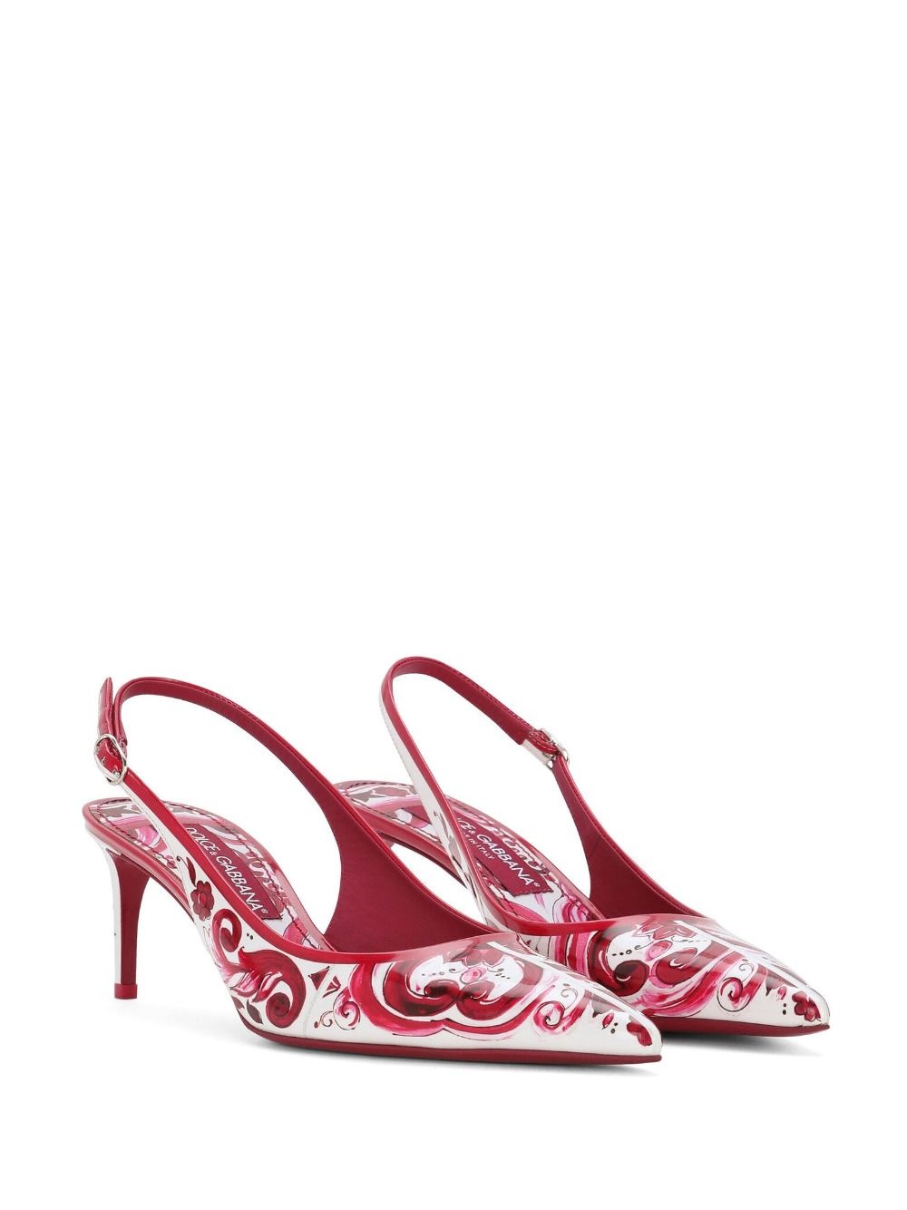 tile-print slingback pumps - 2