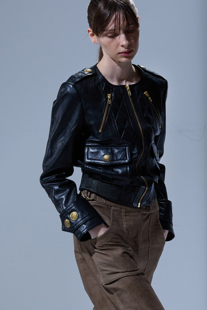 R13 LEATHER SHRUNKEN QUILTED ZIPPERED JACKET outlook