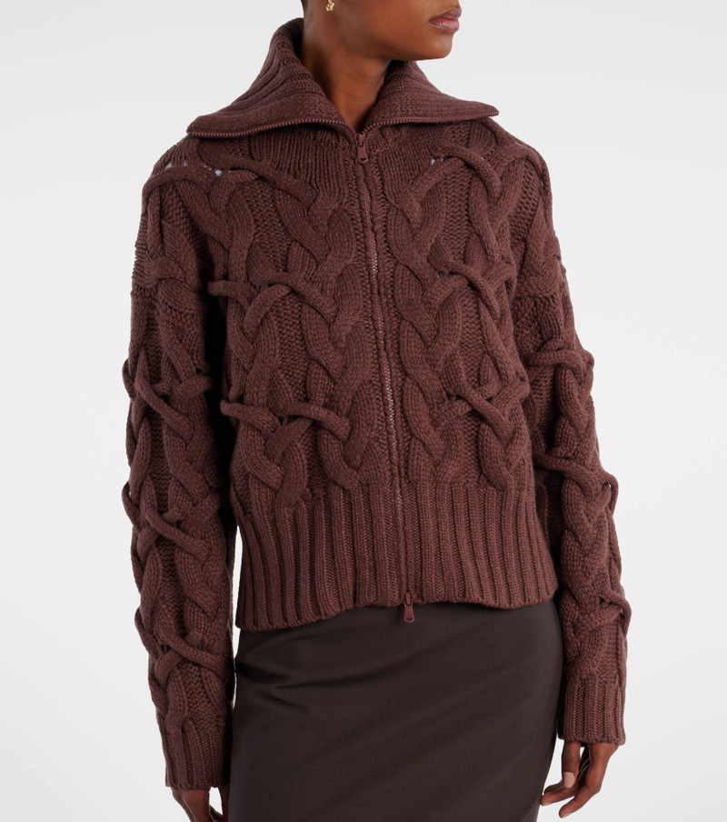 Cable-knit cashmere zip-up cardigan 6