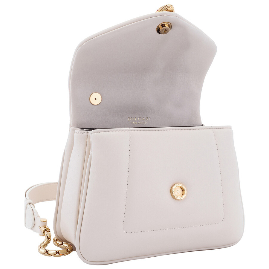 Bvlgari Ladies Serpenti Ivory Reverse Top Handle Handbag - 4