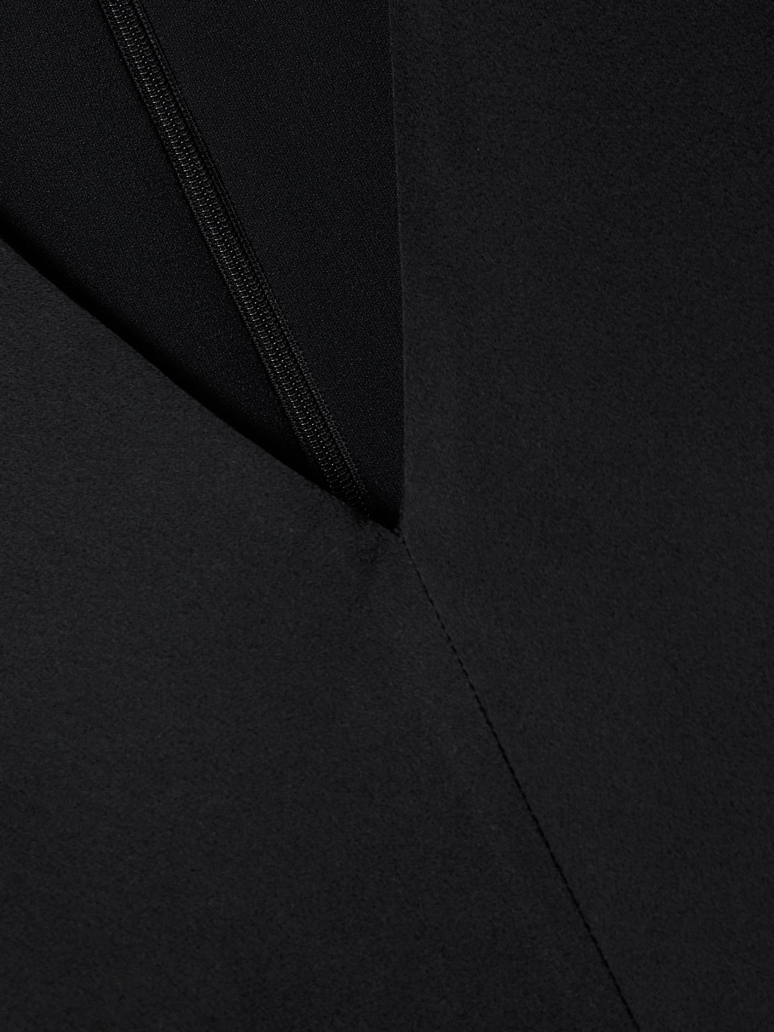 Draped satin midi dress Black - 4